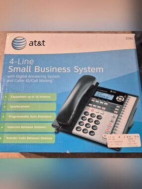 AT&T 4-Line Small Business Corded Phone System - Black/Silver